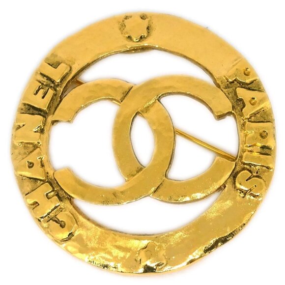 Chanel Medallion Brooch Pin Gold - Picture 1 of 4